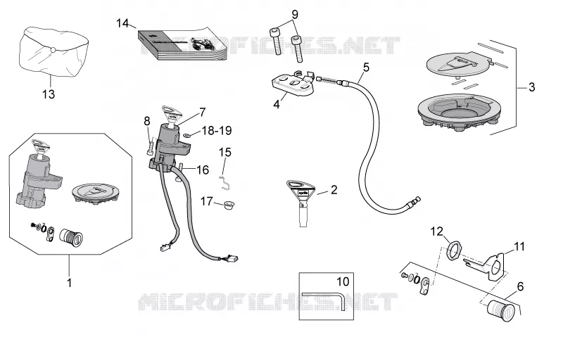 Lock hardware kit Aprilia APRILIA-MOTORCYCLES 1100 TUONO 2019  Tuono V4 1100 RR Euro 4 ABS