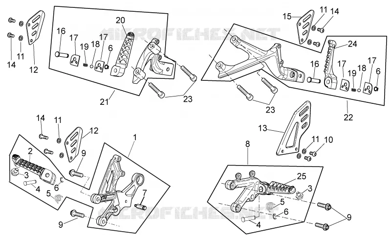 FOOTRESTS Aprilia APRILIA-MOTORCYCLES 1100 TUONO 2019  Tuono V4 Factory 1100 Euro 4 Superpole ABS