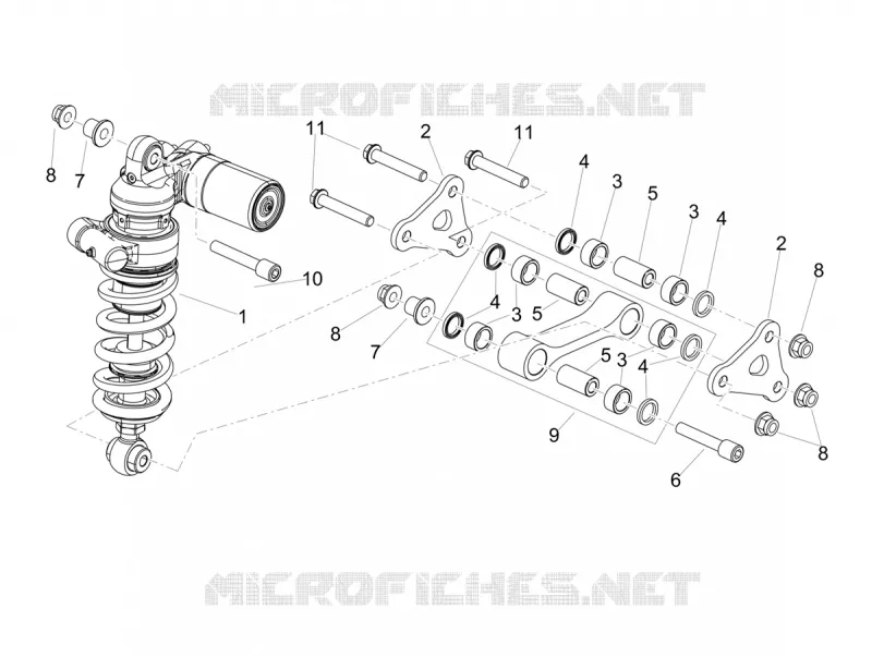 Rear shock absorber Aprilia APRILIA-MOTORCYCLES 1100 TUONO 2019  Tuono V4 Factory 1100  Euro 4 Superpole ABS