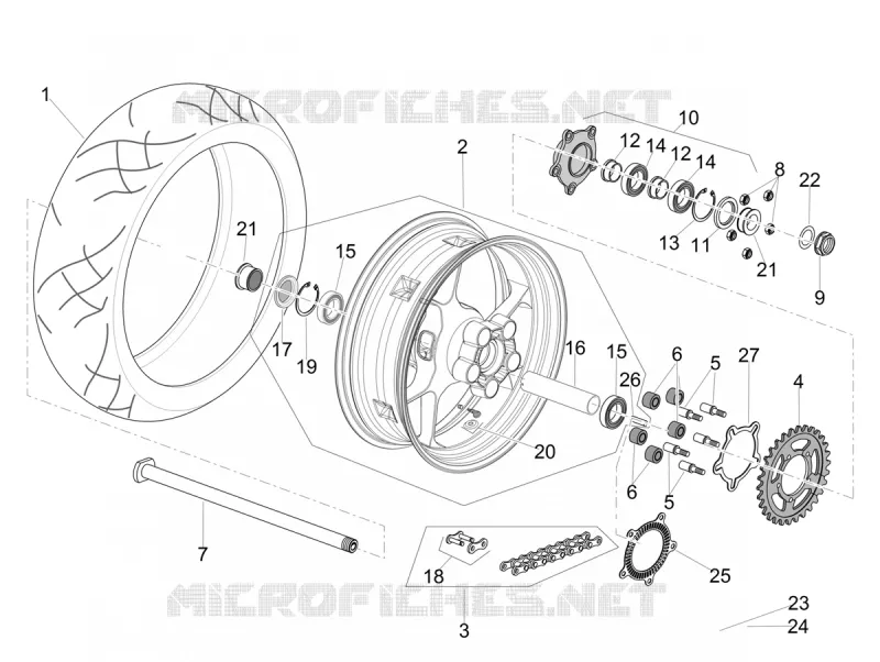 REAR WHEEL Aprilia APRILIA-MOTORCYCLES 1100 TUONO 2020  Tuono V4 Factory 1100 Euro 4 Superpole ABS