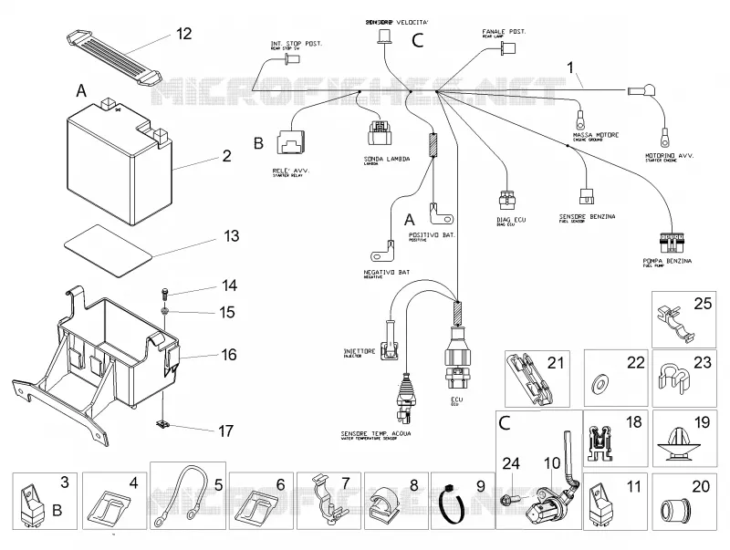 REAR ELECTRICAL SYSTEM Aprilia APRILIA-MOTORCYCLES 125 TUONO 2020  Tuono 125 4T Euro 4 ABS