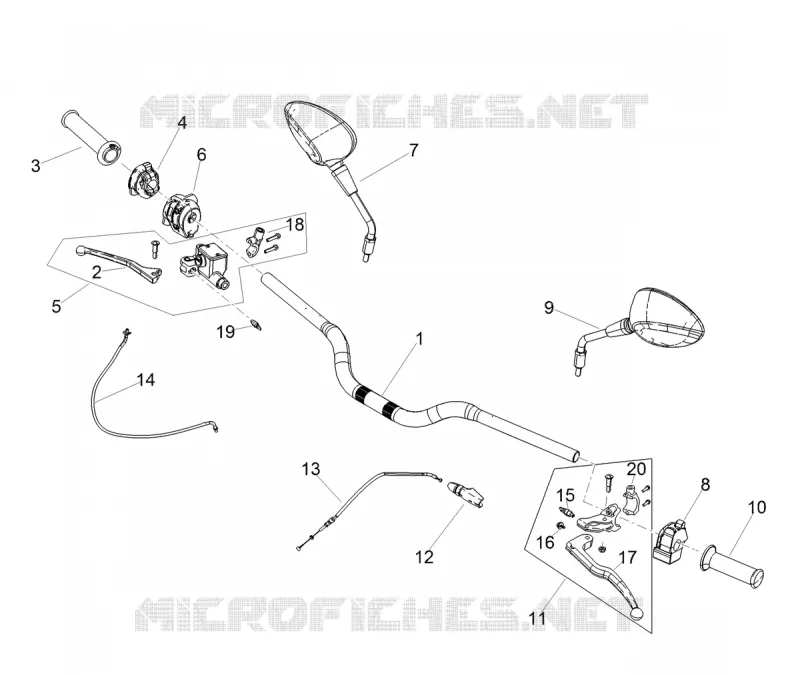 Handlevar and controls Aprilia APRILIA-MOTORCYCLES 125 SX 2019  SX 125 Euro 4