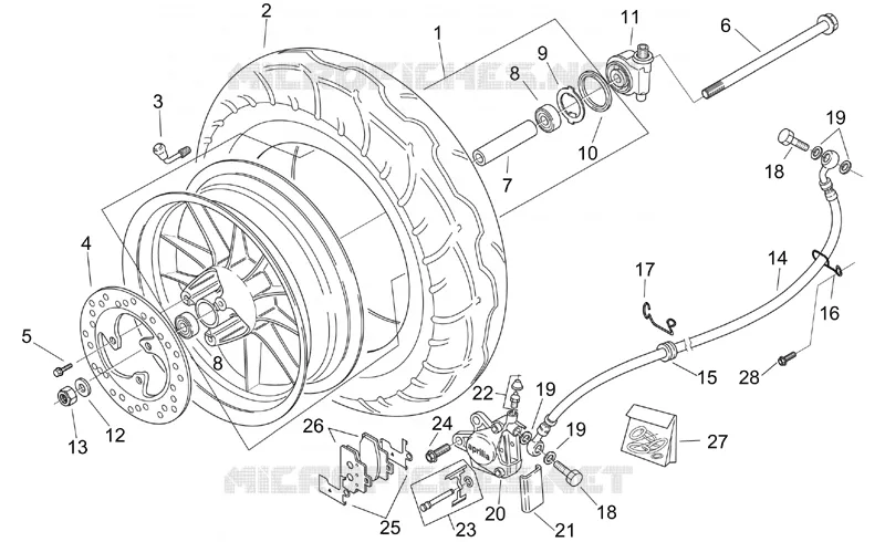 Front wheel - CUSTOM Aprilia APRILIA-SCOOTER 150 MOJITO 2007  Mojito
