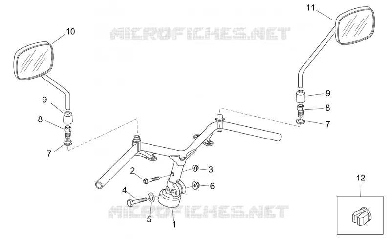 Handlebar - Mirrors RETRO' Aprilia APRILIA-SCOOTER 125 MOJITO 2005  Mojito