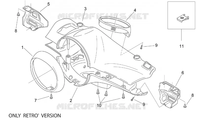 Headlight support - RETRO' Aprilia APRILIA-SCOOTER 125 MOJITO 2004  Mojito