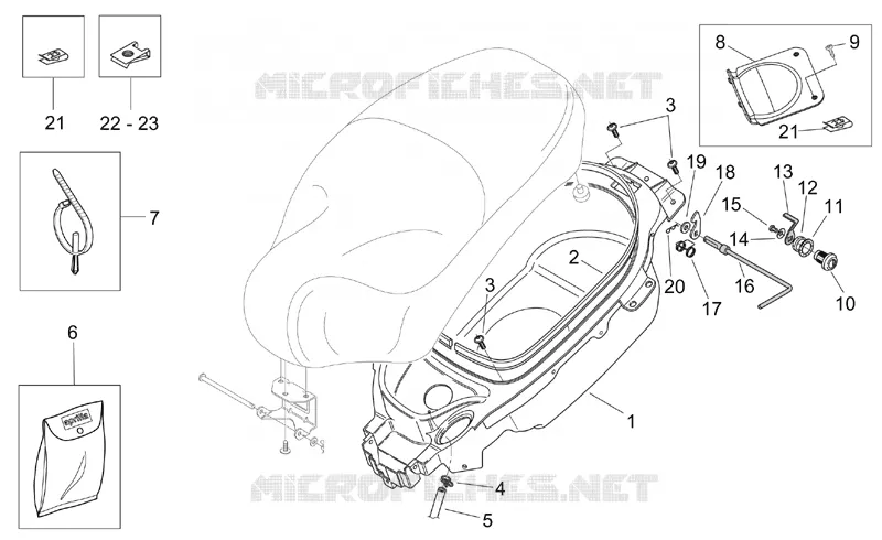 Helmet compartment Aprilia APRILIA-SCOOTER 125 MOJITO 2003  Mojito
