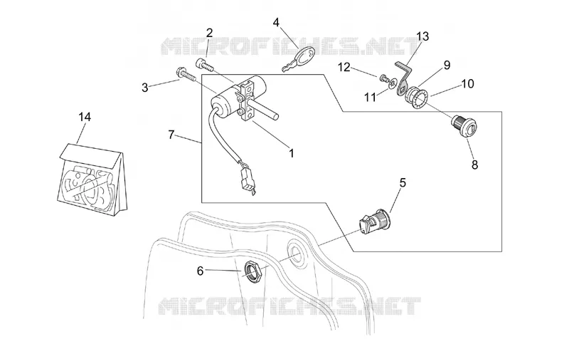 Lock hardware kit Aprilia APRILIA-SCOOTER 150 MOJITO 2007  Mojito