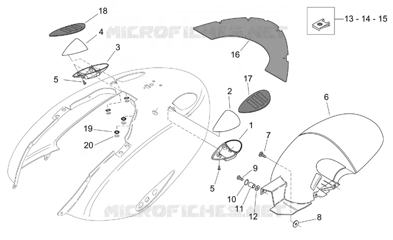 Rear body - Mudguard Aprilia APRILIA-SCOOTER 150 MOJITO 2007  Mojito