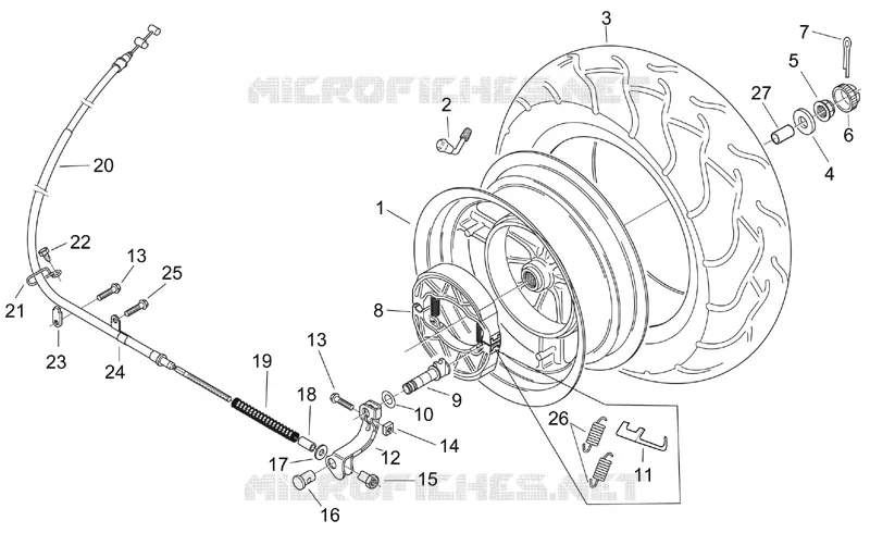 Rear wheel Aprilia APRILIA-SCOOTER 125 MOJITO 2007  Mojito