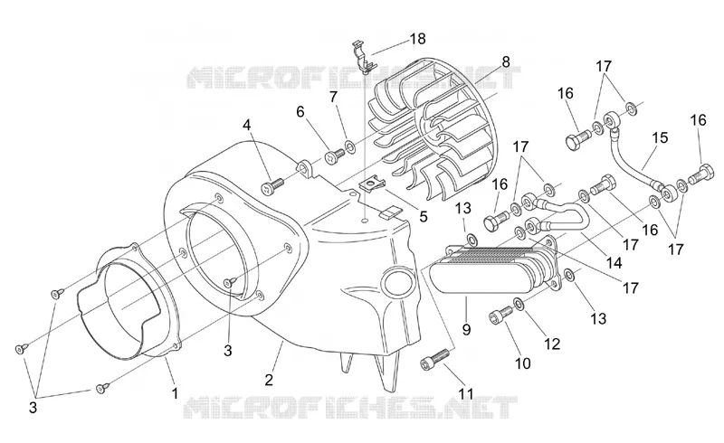 Cooling unit carter - Oil cooler Aprilia APRILIA-SCOOTER 125 MOJITO 2001  Mojito