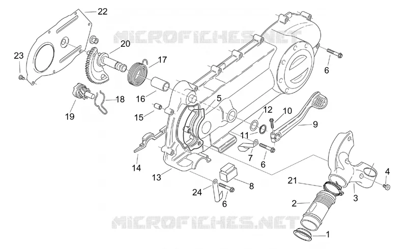 Drive carter - Kick starter Aprilia APRILIA-SCOOTER 125 MOJITO 2001  Mojito