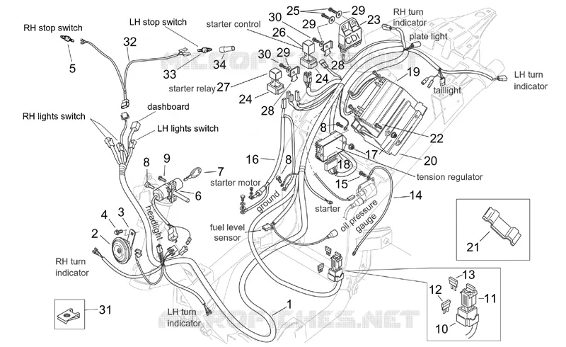 Electrical system - CUSTOM Aprilia APRILIA-SCOOTER 125 MOJITO 2001  Mojito