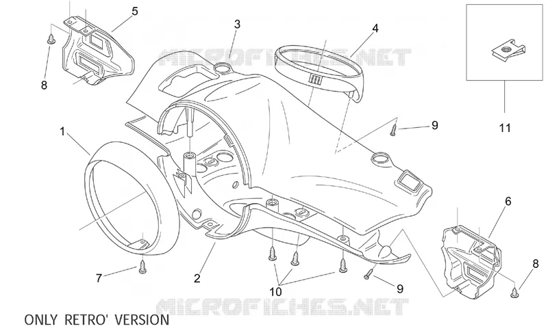 Headlight support - RETRO' Aprilia APRILIA-SCOOTER 125 MOJITO 2001  Mojito