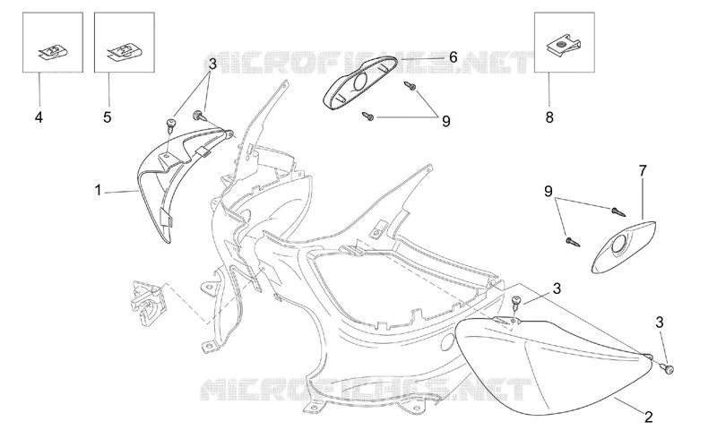 Rear body  - Undersaddle Aprilia APRILIA-SCOOTER 125 MOJITO 1999  Mojito