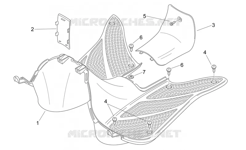 Central body - Floor panel Aprilia APRILIA-SCOOTER 125 MOJITO 2008  Mojito E3