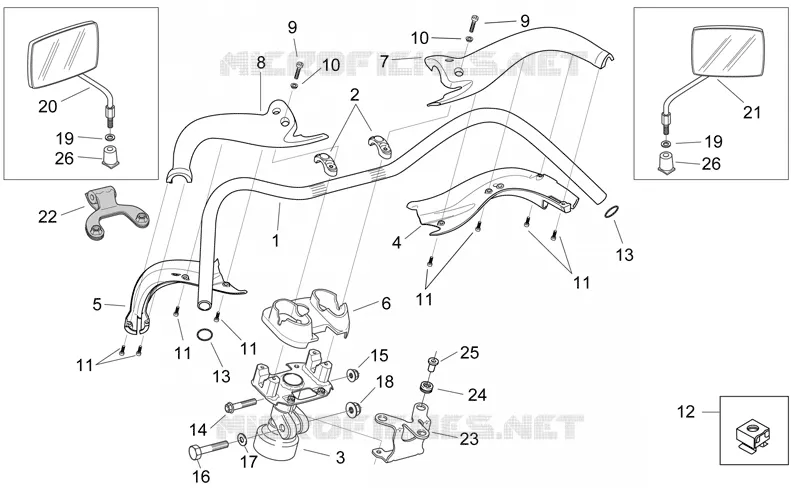 Handlebar - Mirrors Aprilia APRILIA-SCOOTER 125 MOJITO 2008  Mojito E3