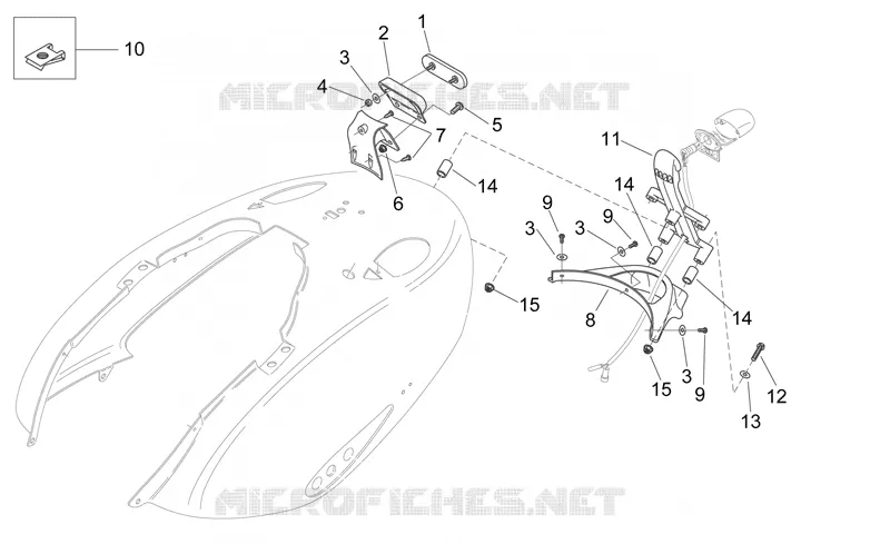 Rear body - Plate holder Aprilia APRILIA-SCOOTER 125 MOJITO 2008  Mojito E3