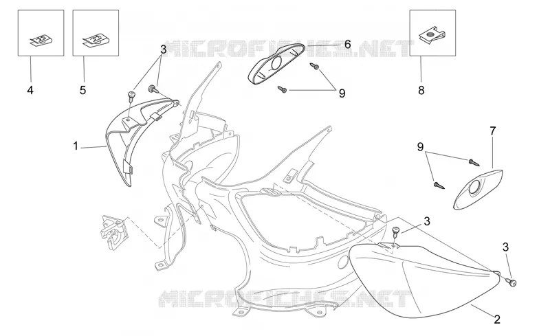 Rear body  - Undersaddle Aprilia APRILIA-SCOOTER 125 MOJITO 2008  Mojito E3