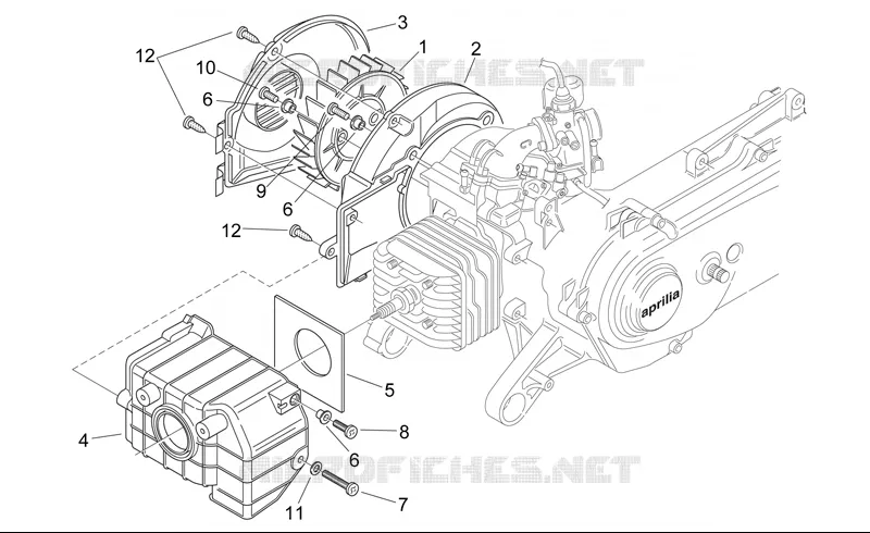Cooling unit Aprilia APRILIA-SCOOTER 50 MOJITO 2004  Mojito Custom 2T (engine Aprilia)