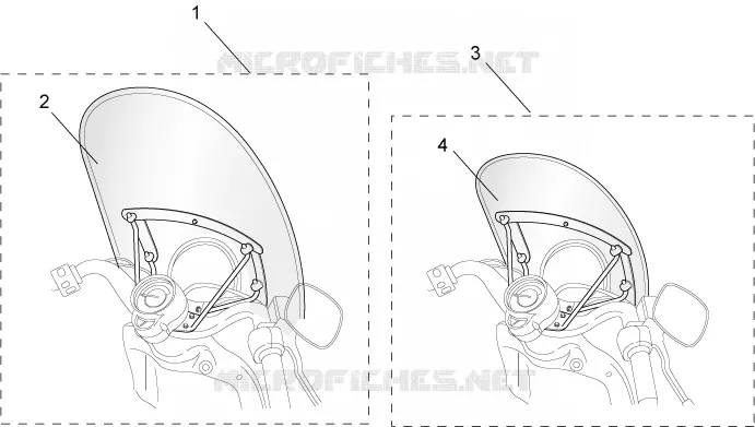 Acc. - Windshields Aprilia APRILIA-SCOOTER 50 MOJITO 2006  Mojito Custom 2T (engine Piaggio)