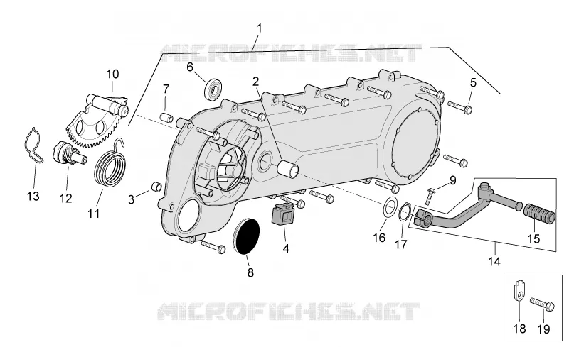 Transmission cover Aprilia APRILIA-SCOOTER 50 MOJITO 2005  Mojito Custom 2T (engine Piaggio)