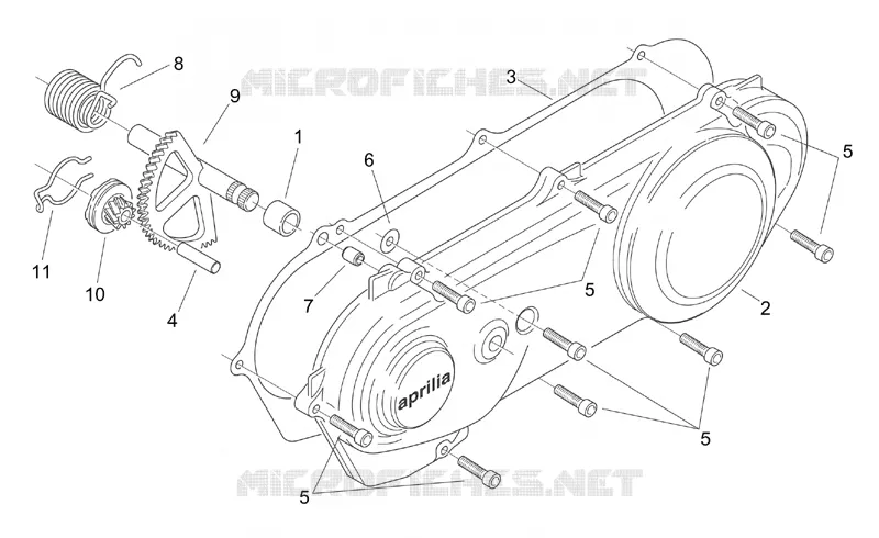Cover - Kick starter Aprilia APRILIA-SCOOTER 50 MOJITO 2001  Mojito Retro 2T (engine Aprilia)