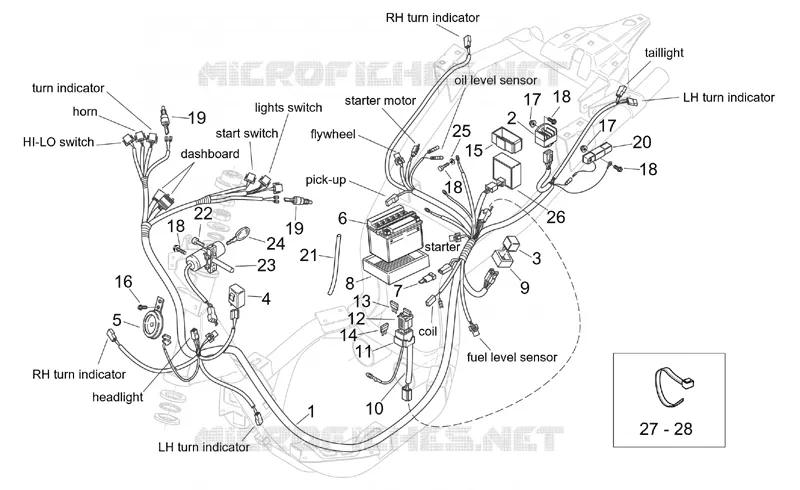 Electrical system Aprilia APRILIA-SCOOTER 50 MOJITO 1999  Mojito Retro 2T (engine Aprilia)