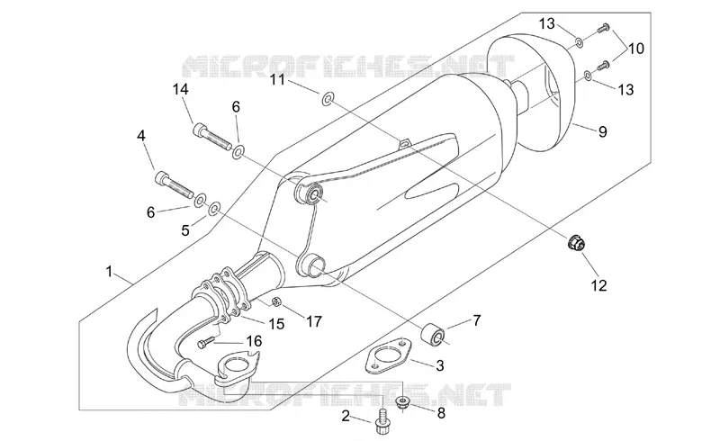 Exhaust pipe Aprilia APRILIA-SCOOTER 50 MOJITO 2001  Mojito Retro 2T (engine Aprilia)