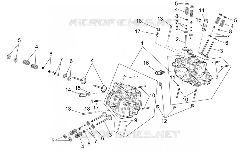 Cylinder head - valves Aprilia APRILIA-MOTORCYCLES 850 NA-MANA 2008  NA Mana