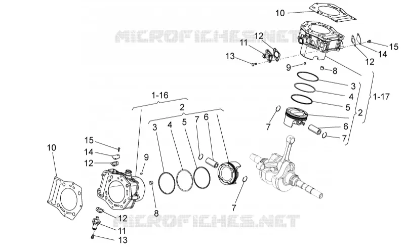 Cylinder with piston Aprilia APRILIA-MOTORCYCLES 850 NA-MANA 2009  NA Mana