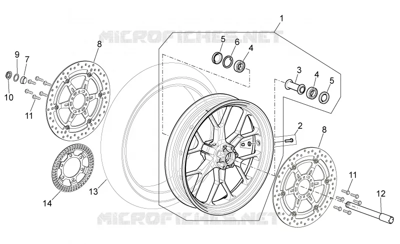 Front wheel Aprilia APRILIA-MOTORCYCLES 850 NA-MANA 2010  NA Mana