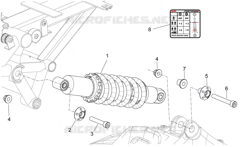 Rear shock absorber Aprilia APRILIA-MOTORCYCLES 850 NA-MANA 2008  NA Mana