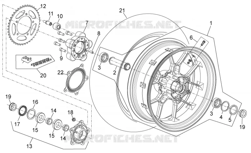Rear wheel Aprilia APRILIA-MOTORCYCLES 850 NA-MANA 2008  NA Mana