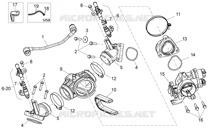 Throttle body Aprilia APRILIA-MOTORCYCLES 850 NA-MANA 2007  NA Mana