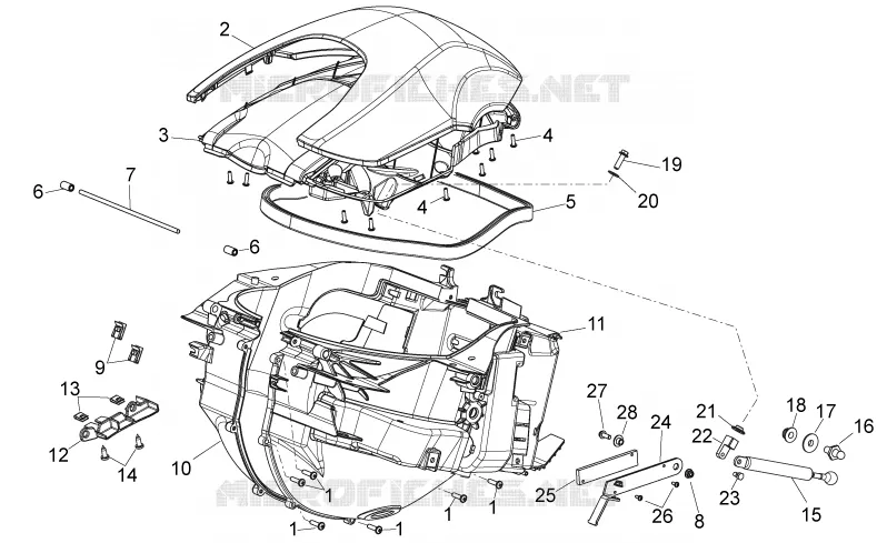 Central body I Aprilia APRILIA-MOTORCYCLES 850 NA-MANA 2012  NA Mana GT