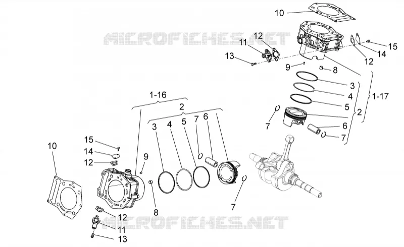Cylinder with piston Aprilia APRILIA-MOTORCYCLES 850 NA-MANA 2012  NA Mana GT