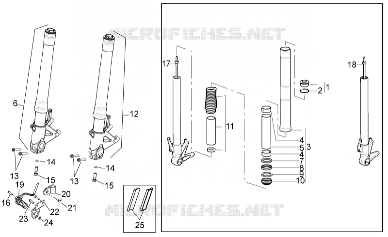 Fron fork II Aprilia APRILIA-MOTORCYCLES 850 NA-MANA 2012  NA Mana GT