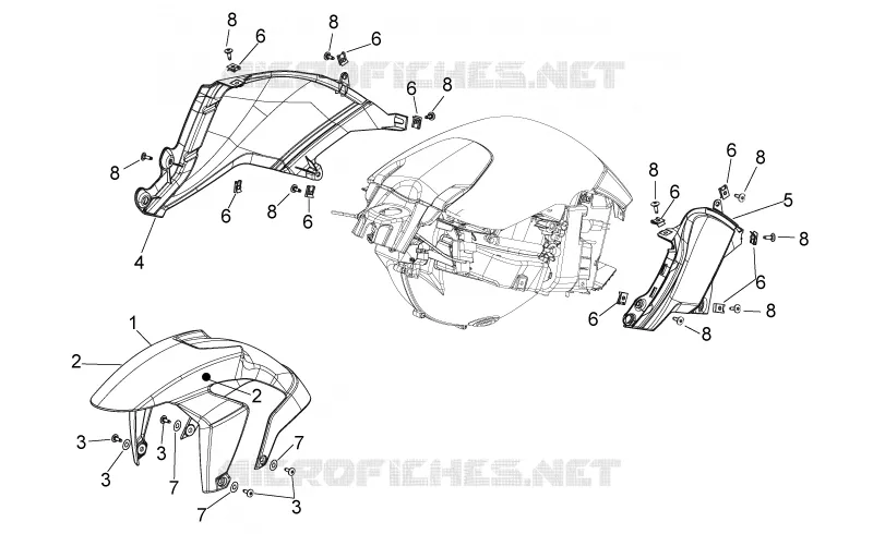 Front body - Front mudguard Aprilia APRILIA-MOTORCYCLES 850 NA-MANA 2015  NA Mana GT
