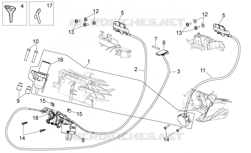 Lock hardware kit Aprilia APRILIA-MOTORCYCLES 850 NA-MANA 2011  NA Mana GT