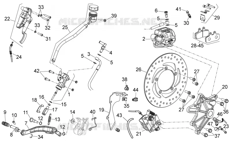 Rear brake system Aprilia APRILIA-MOTORCYCLES 850 NA-MANA 2013  NA Mana GT