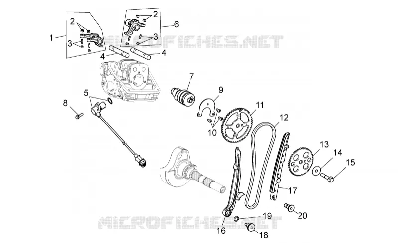 Rear cylinder timing system Aprilia APRILIA-MOTORCYCLES 850 NA-MANA 2010  NA Mana GT