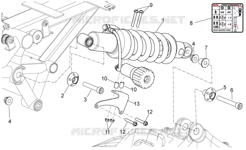 Rear shock absorber Aprilia APRILIA-MOTORCYCLES 850 NA-MANA 2013  NA Mana GT