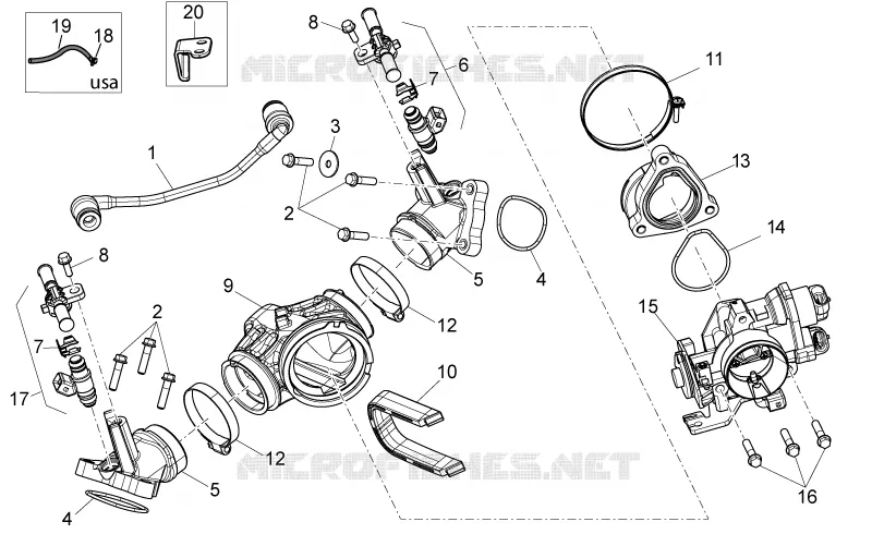 Throttle body Aprilia APRILIA-MOTORCYCLES 850 NA-MANA 2012  NA Mana GT