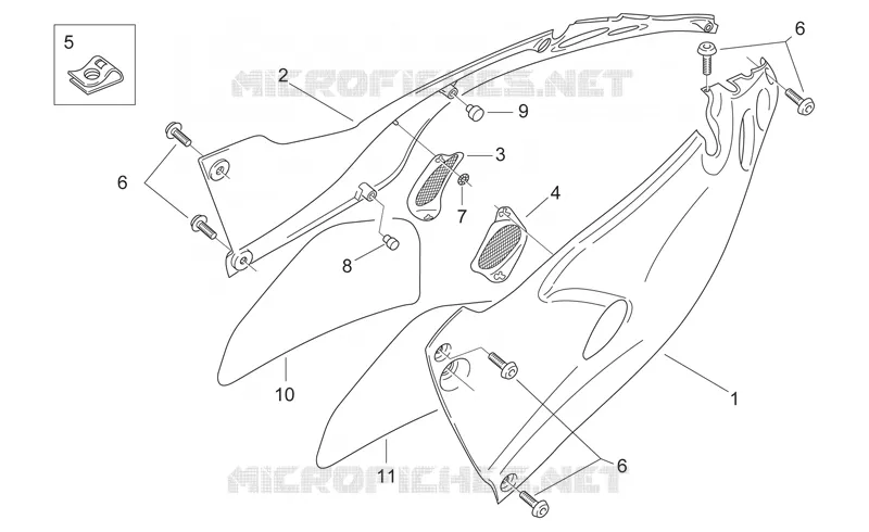 Central body - Side panels Aprilia APRILIA-MOTORCYCLES 650 PEGASO 1998  Pegaso
