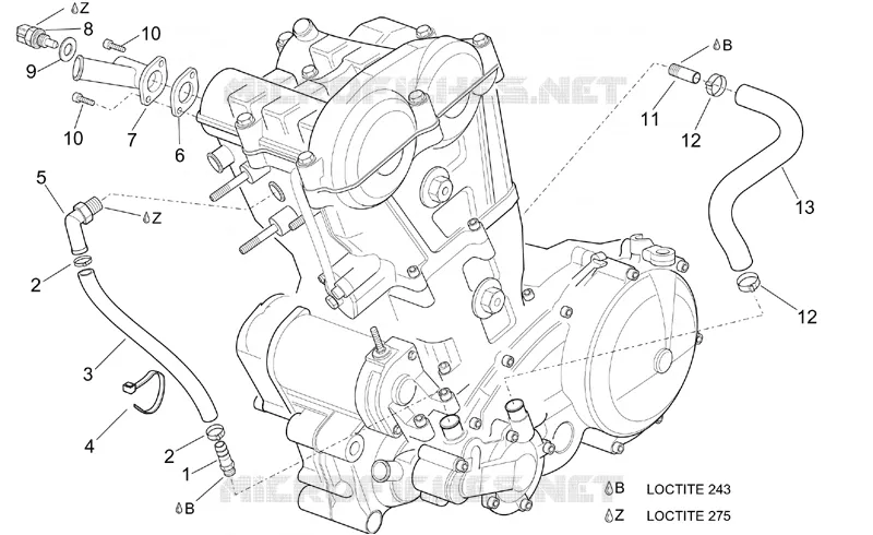 Cooling pipes Aprilia APRILIA-MOTORCYCLES 650 PEGASO 2004  Pegaso IE