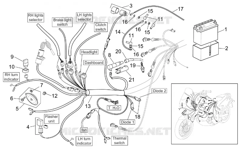 Front electrical system Aprilia APRILIA-MOTORCYCLES 650 PEGASO 2003  Pegaso IE
