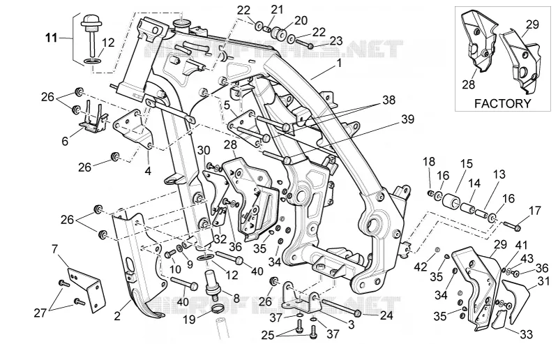 Frame Aprilia APRILIA-MOTORCYCLES 650 PEGASO 2007  Pegaso Strada - Trail IE
