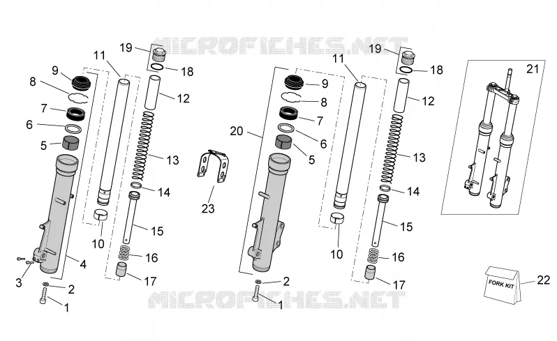 Front fork-Trail Version Aprilia APRILIA-MOTORCYCLES 650 PEGASO 2008  Pegaso Strada - Trail IE