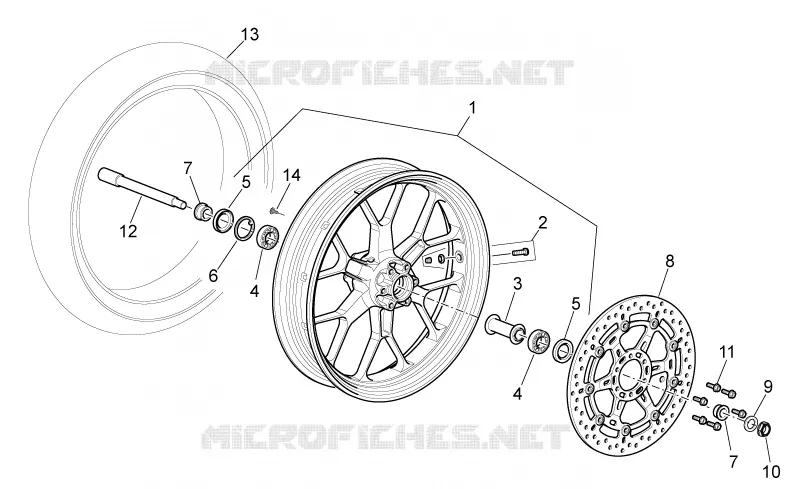 Front wheel I Aprilia APRILIA-MOTORCYCLES 650 PEGASO 2008  Pegaso Strada - Trail IE