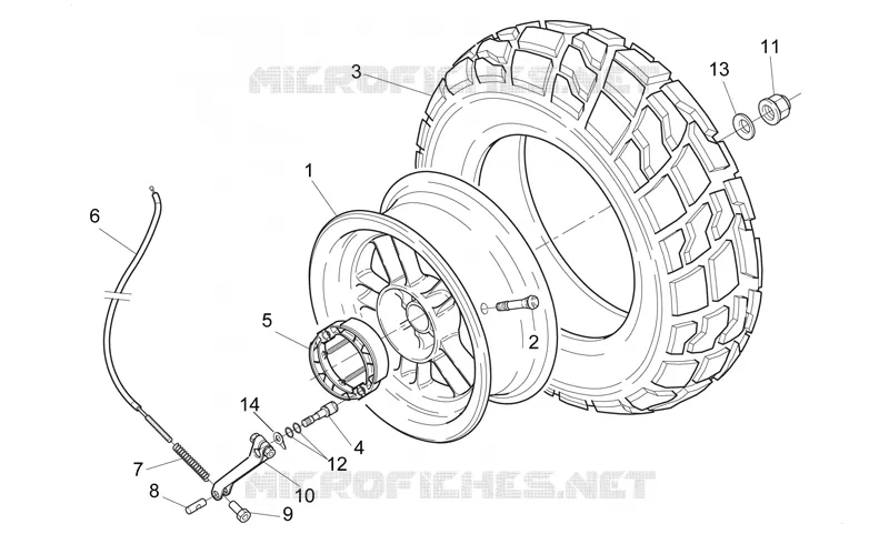 Rear wheel Aprilia APRILIA-SCOOTER 50 RALLY 1995  Rally Air